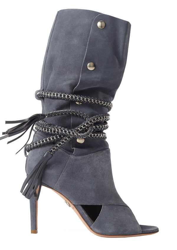 ARMENA DENIM SUEDE BOOT - Monika Chiang