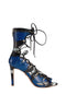 VESTA BLUE & BLACK SNAKESKIN SANDAL - Monika Chiang