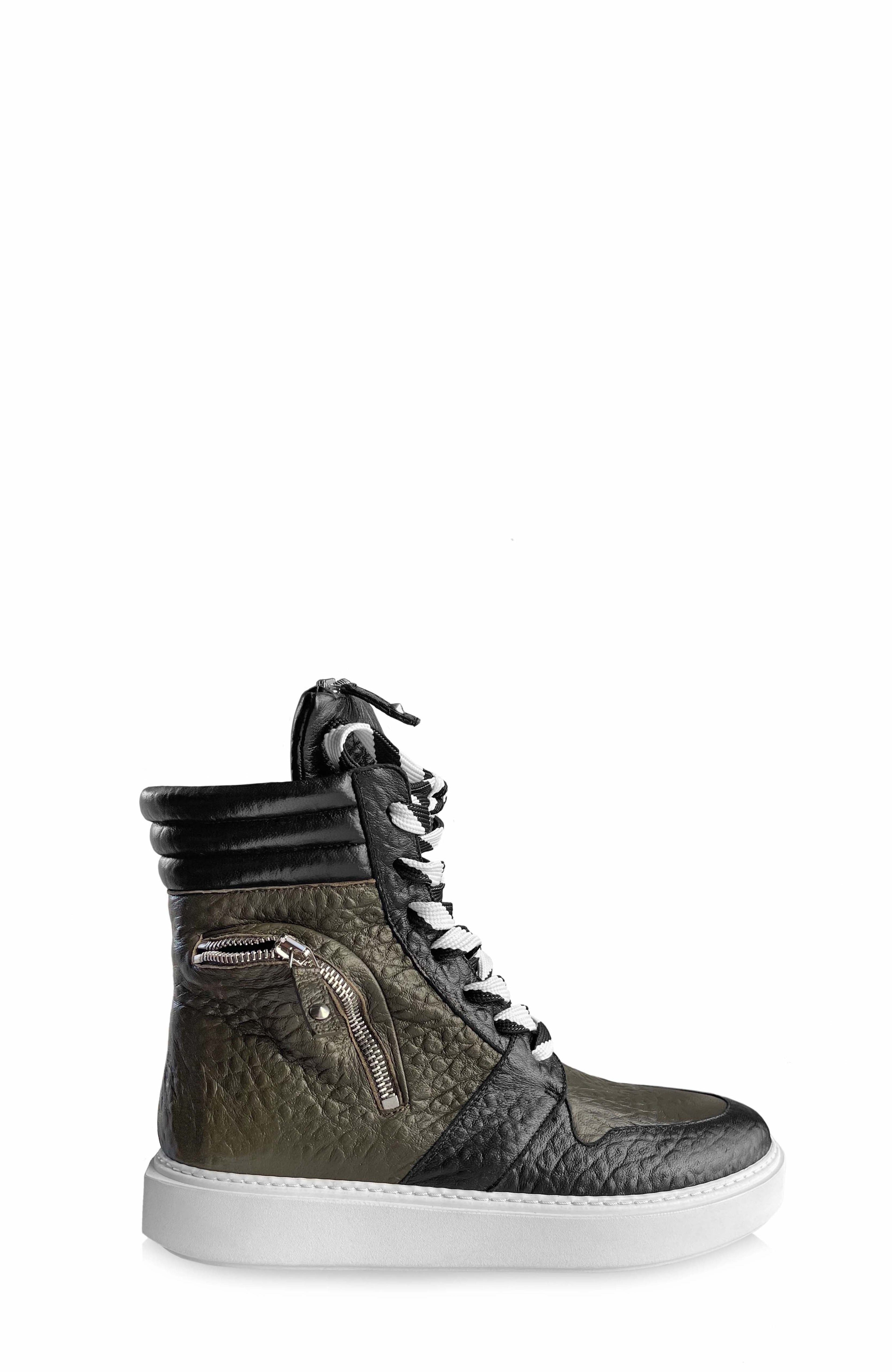 MICAH BLACK & ARMY CARGO GREEN SNEAKERS