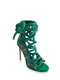 SOFIA EMERALD LEATHER & ROPE SANDALS - Monika Chiang