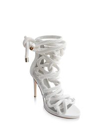 SOFIA WHITE LEATHER & ROPE SANDALS - Monika Chiang