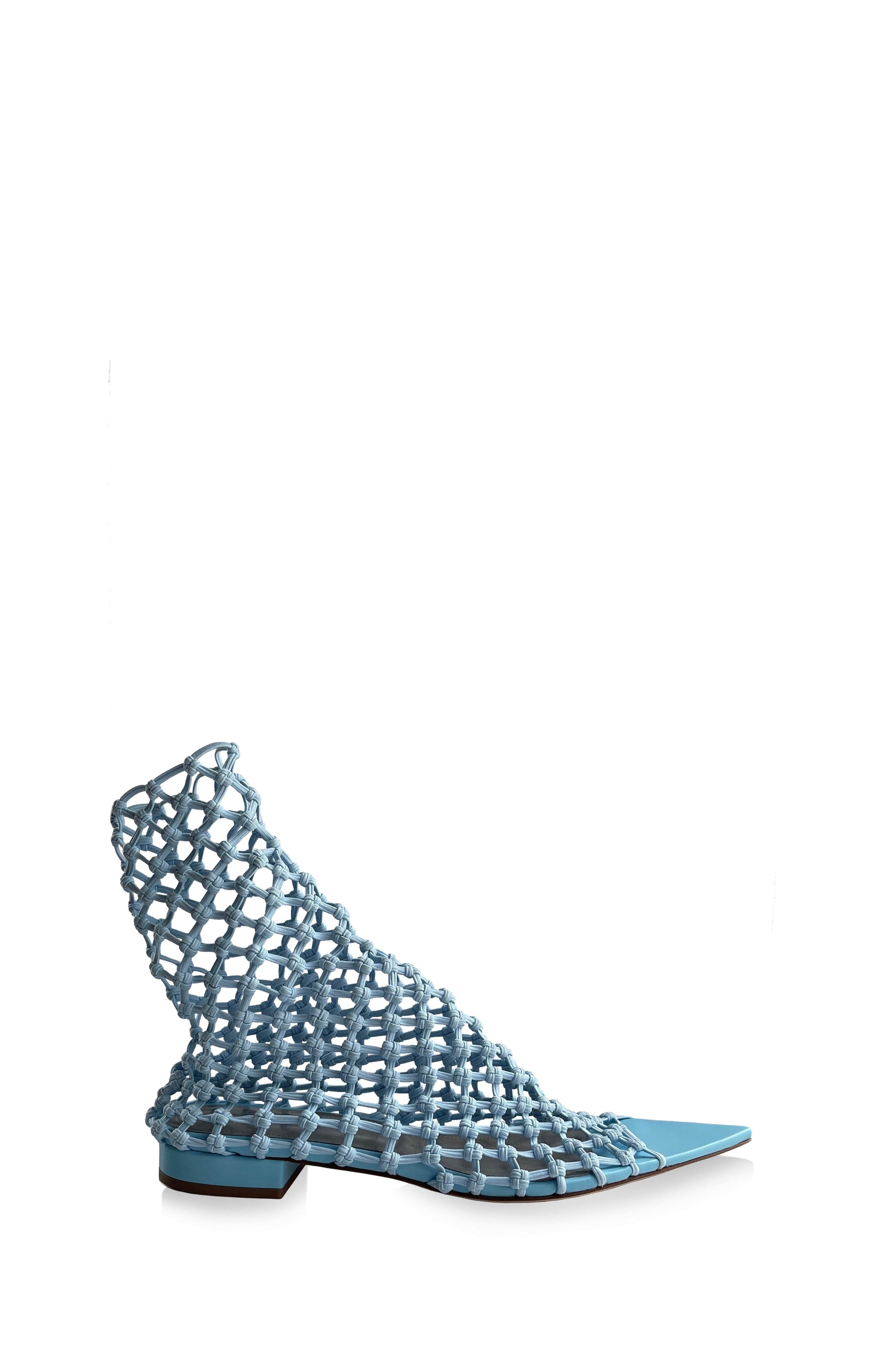 VELA FLAT SKY BLUE NET SOCK SANDALS