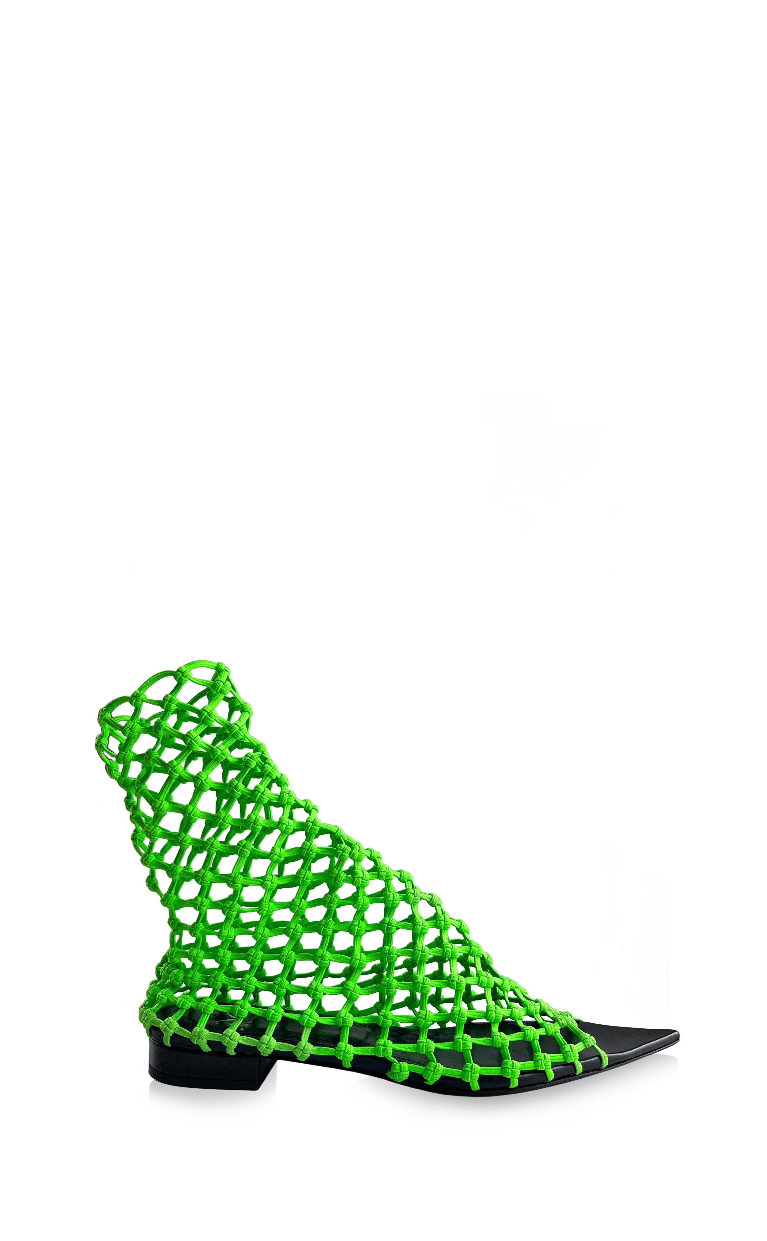 VELA NEON GREEN NET SOCK FLAT SANDALS